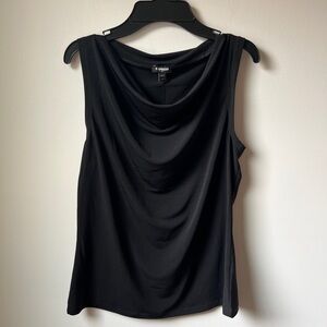 Express Black Draped Sleeveless Blouse